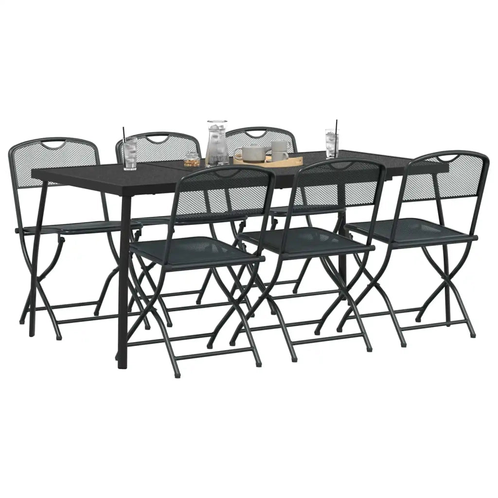 Set di Mobili da Esterno 7 pcs Antracite Ferro e Acciaio 3422898