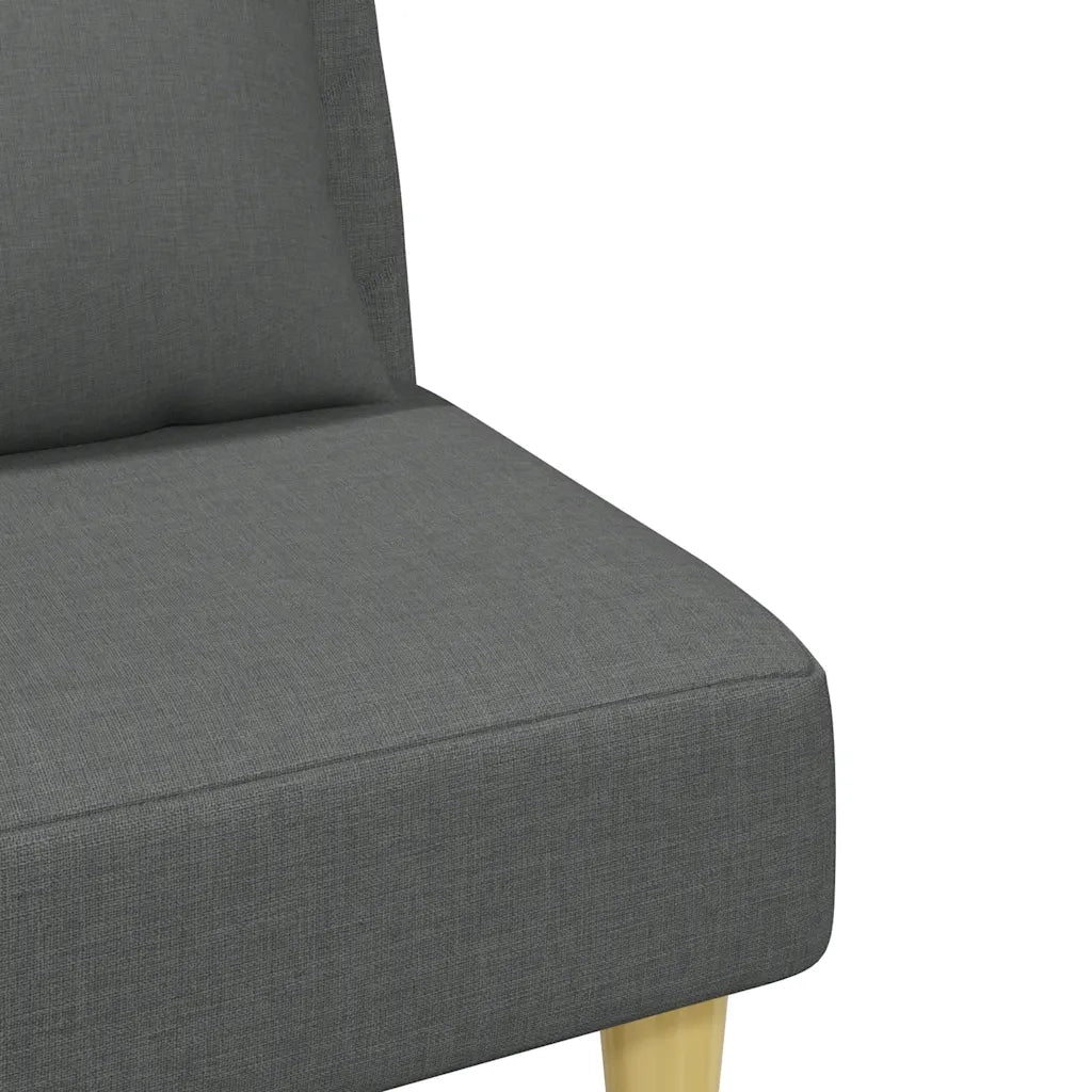 Divano Letto 2Posti Cuscini e Poggiapiedi-Sofa Letto 2 Posti-Daybed Grigio Scuro Tessuto