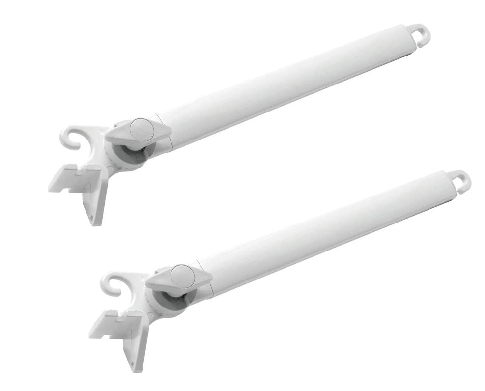 Coppia Bracci Tenda Da Sole in Alluminio Bianco 80cm Staffa Compresa