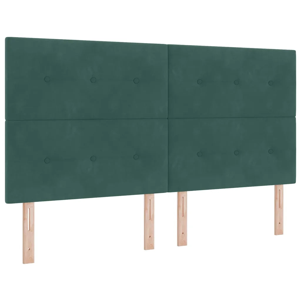 Letto a Sorgente LED Verde Scuro 180 x 200 cm Tessuto