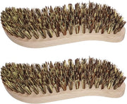 Set di spazzole a mano ergonomiche - 2 pezzi - legno