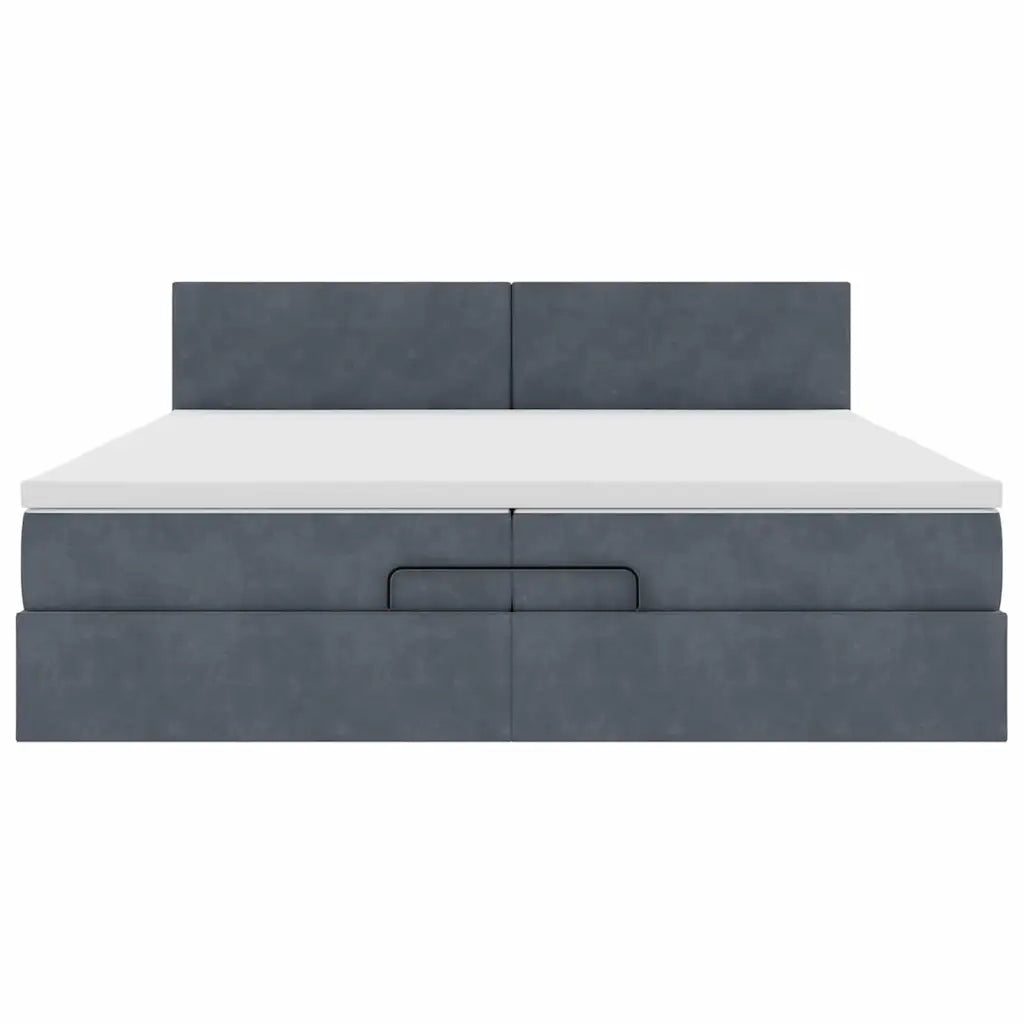 Struttura Letto Pouf con Materassi 200x200 cm Velluto