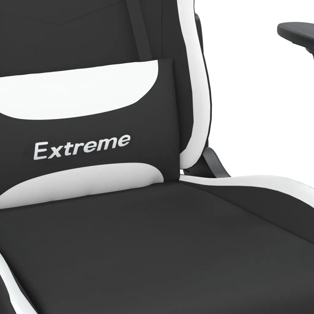 Sedia da Gaming Nero e Bianco in Tessuto 3143719