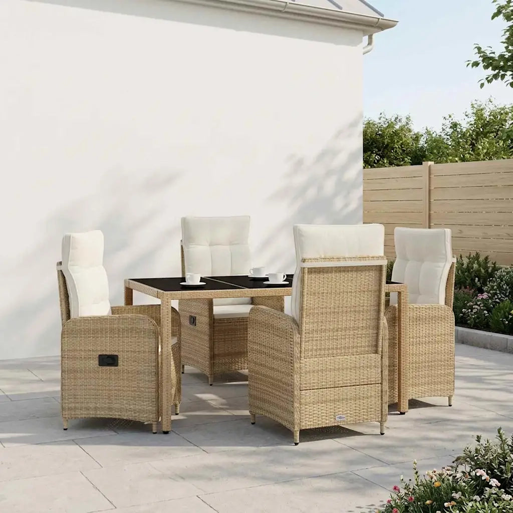 Set da pranzo per esterni 5 pcs Beige e Bianco Crema 3422340