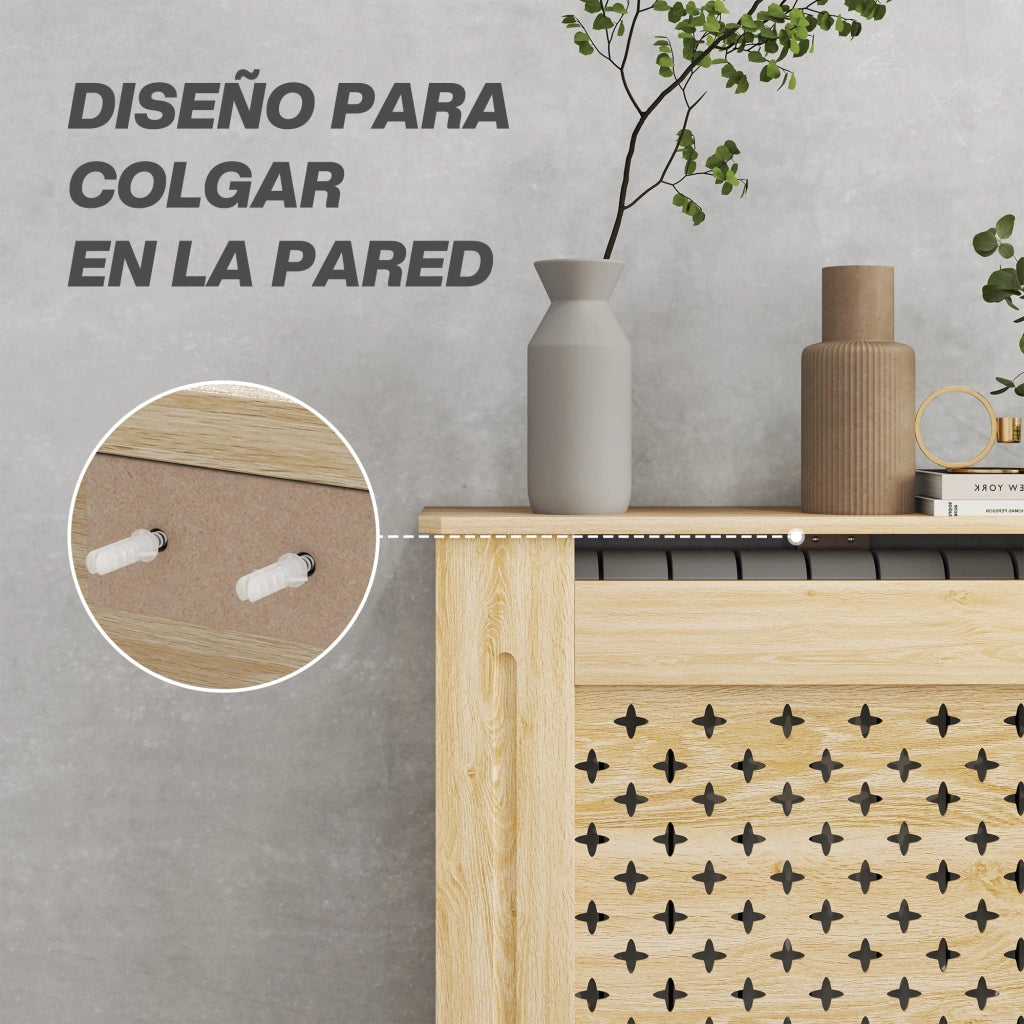 Copriradiatore in legno per salone e camera ¨C Minimal ¨C rovere 78x19x82 cm