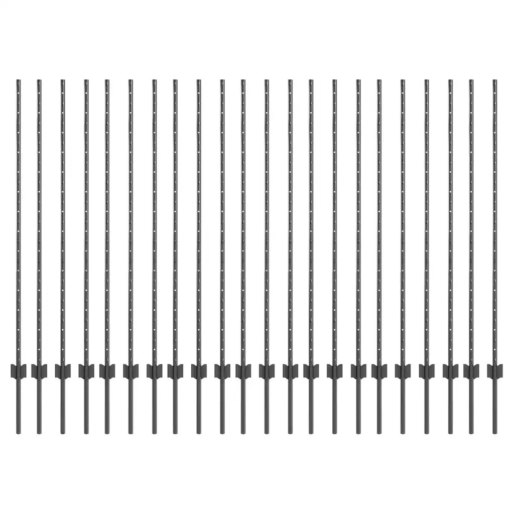 Palo della recinzione 22 pcs Grigio 180 cm Acciaio 3335940