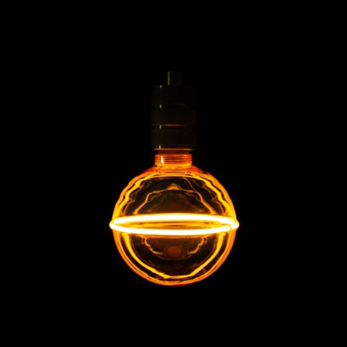 Lampadina LED dimmerabile sfera G130 E27 4W 1800K ambra