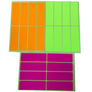 Trade Shop - Set 144 Etichetta Etichette Autoadesive 2.4x7.5cm Fluo Fucsia Giallo Arancio -