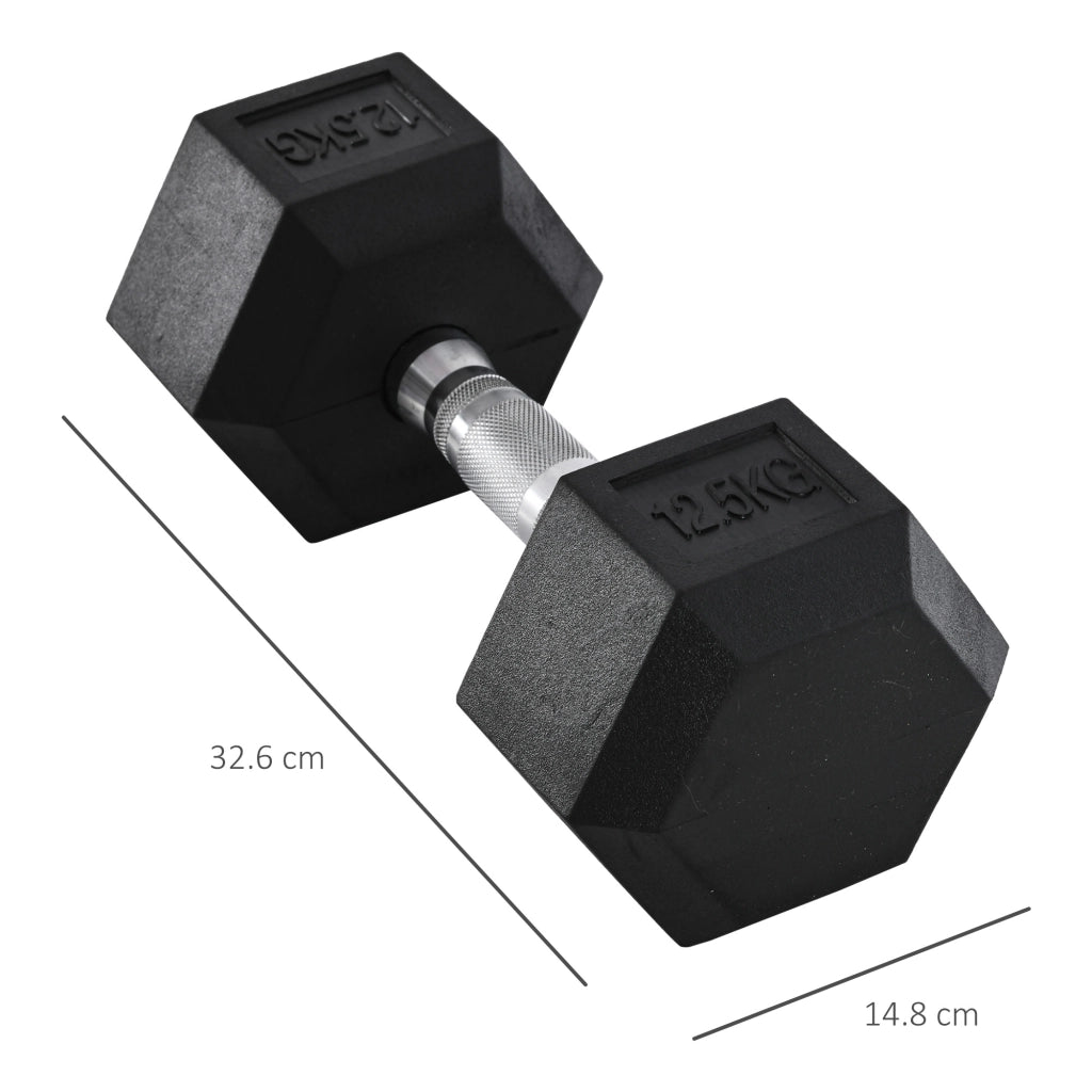 Manubrio Esagonale 12.5 kg ¨C Xylo ¨C Impugnatura Zigrinata Antiscivolo Nero