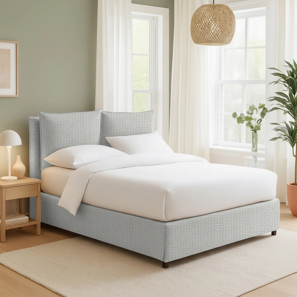 Penrith, Letto Singolo Sfoderabile Made in Italy, Grigio Chiaro