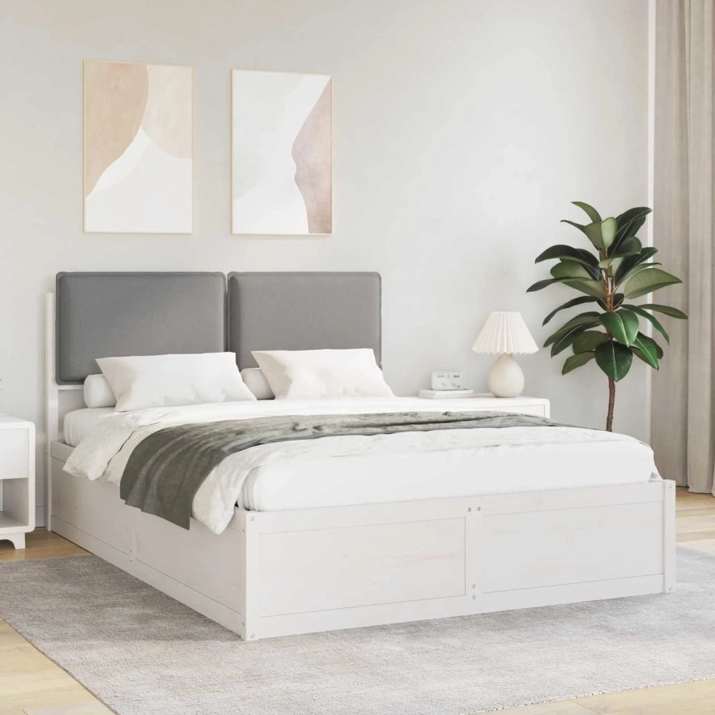 Letto con Testiera Rivestita Grigio chiaro 160 x 200 cm 3398118