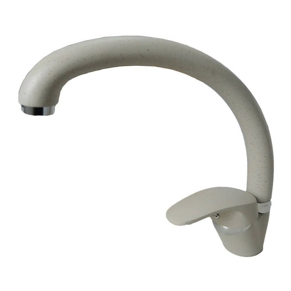Trade Shop - Miscelatore Rubinetto Monocomando Per Lavello Cucina Canna Curva Avena 63001 -