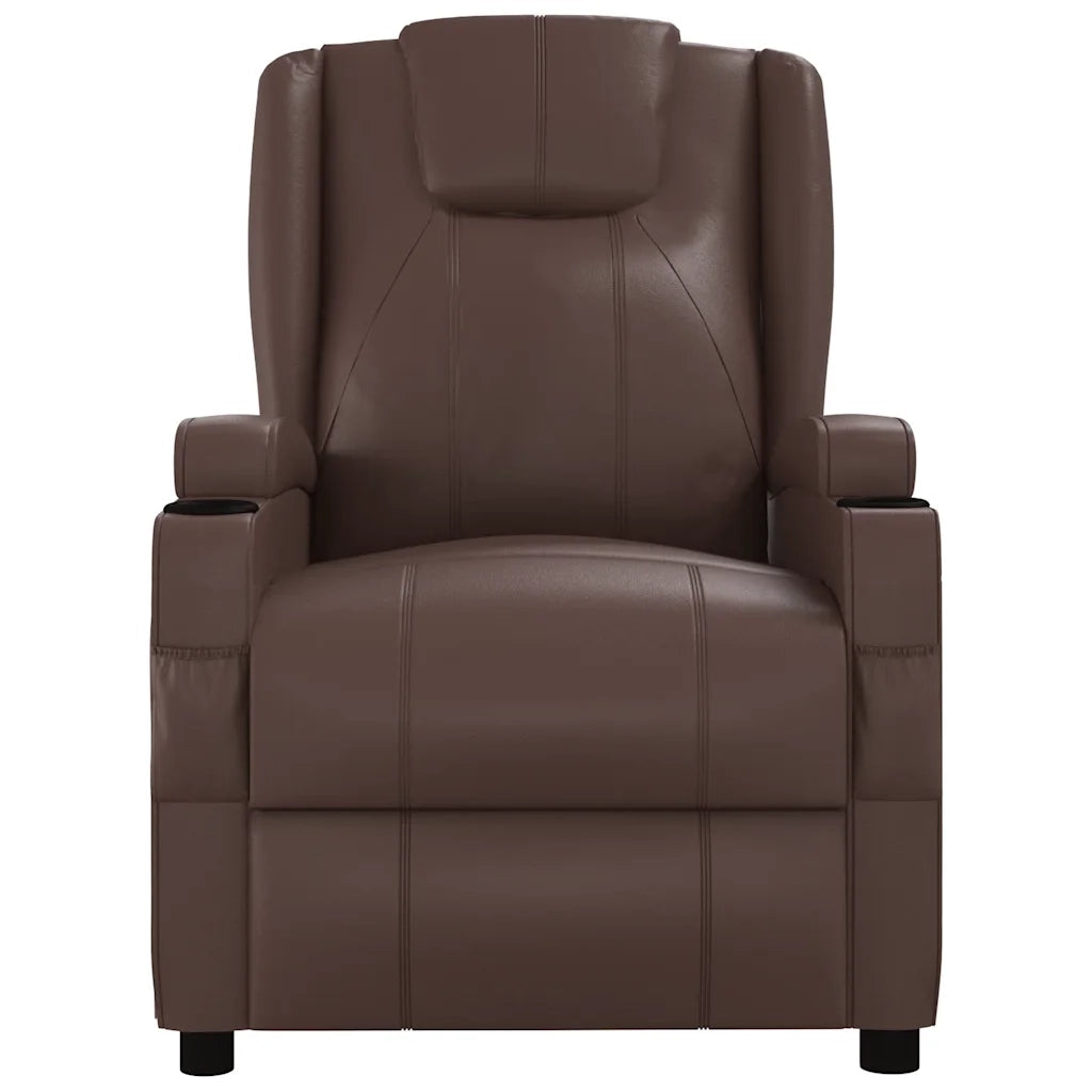 Poltrona Reclinabile Marrone in Similpelle 340961