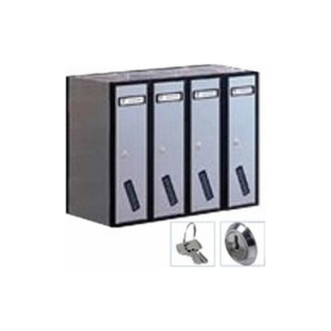 Silmec 31-504 SC5V Casellario Postale Verticale 4 Posti in Alluminio Anodizzato con Serratura a Cilindro 2 Chiavi colore Silver