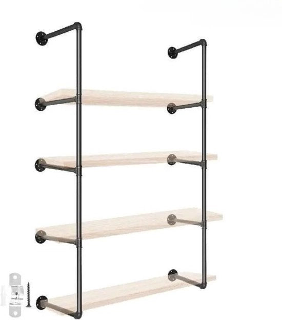 Wandkast Industriale a 4 Livelli - 34cm