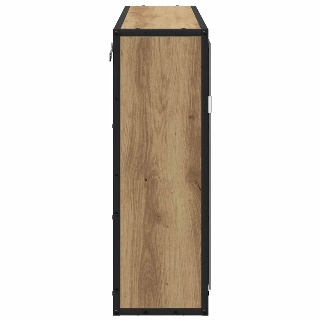 Scaffale da parete con porta Rovere artigianale 65 x 20 x 60 cm 883609