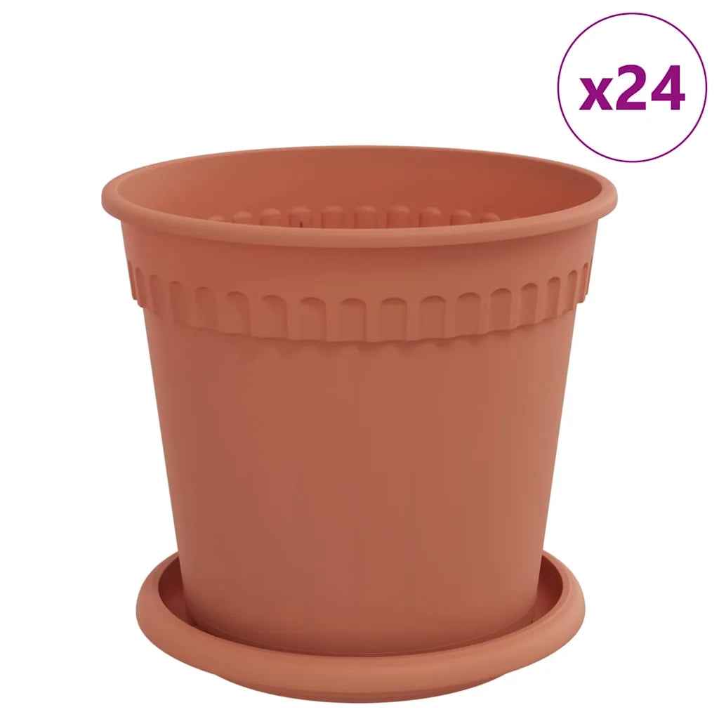 Vasi per Piante 24 pcs Rosso Mattone Ø 17 x 14 cm Plastica 3403264
