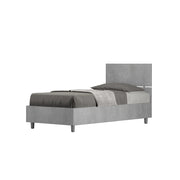 BS COM Letto singolo contenitore 80x190 testata dritta cemento