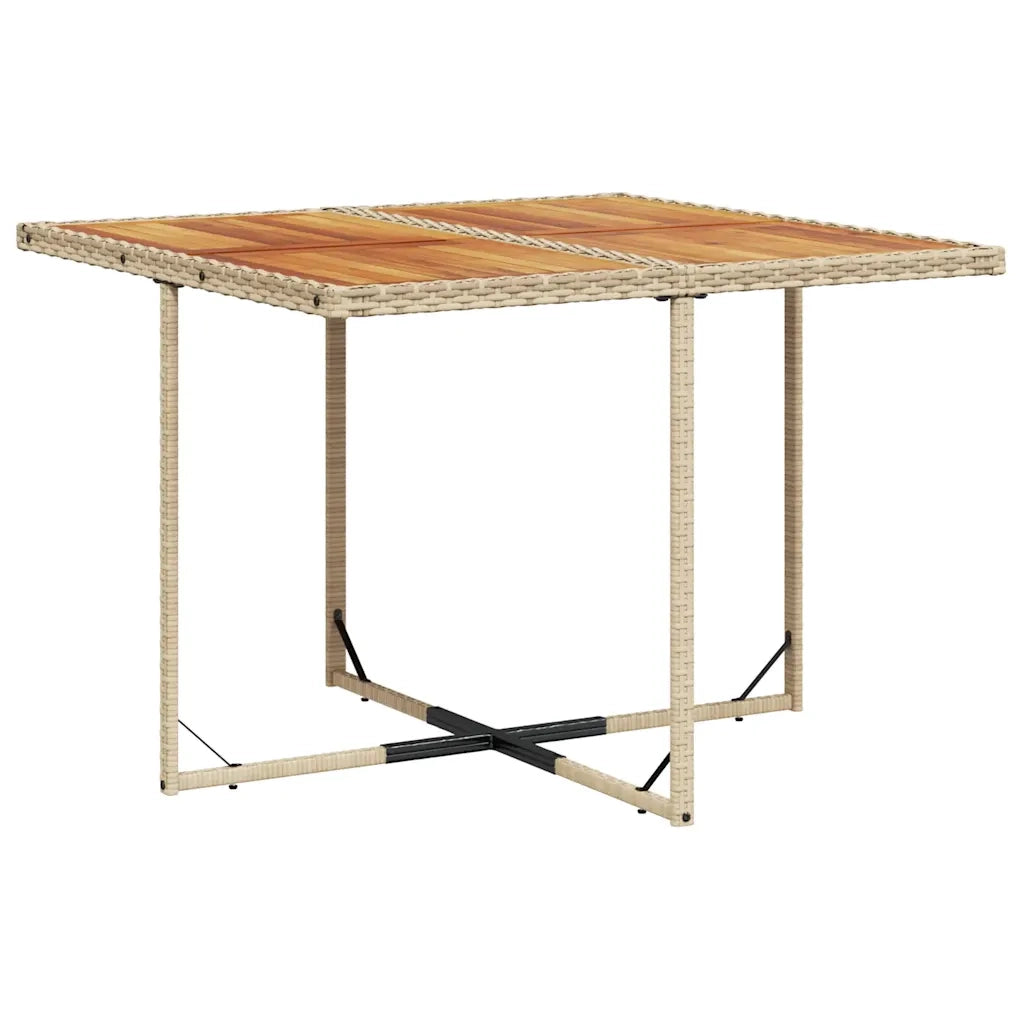 Set da Pranzo da Giardino 5 pz con Cuscini Beige in Polyrattan 3211084