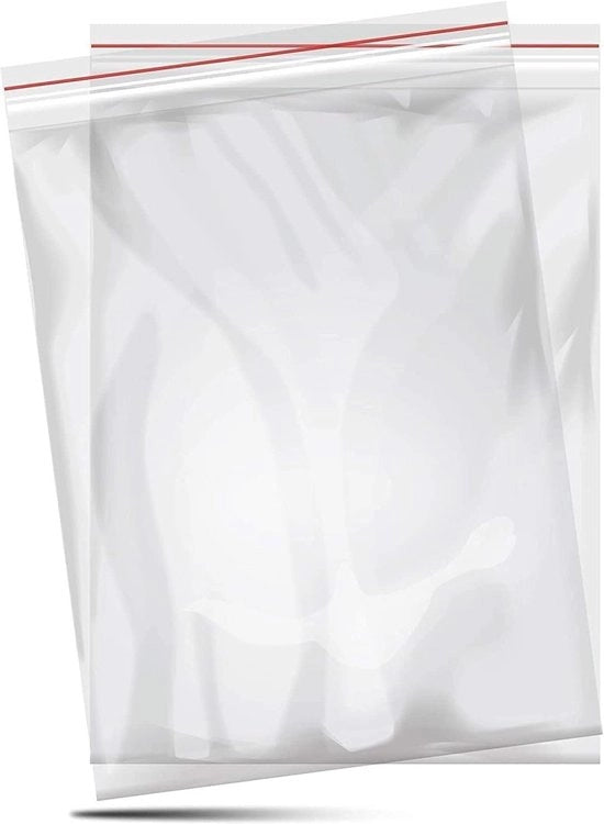 100 Pacchi di 120 x 180 mm Sacchetti Rigidi con Cerniera - Miglior Organizzazione e Ripostiglio - Sacchetti con Cerniera in Plastica con Manico