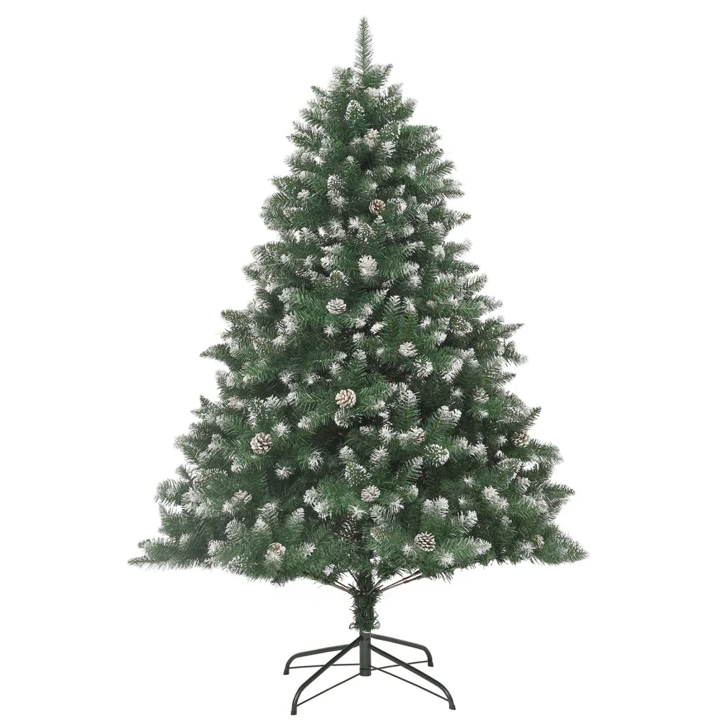 Albero di Natale Artificiale-Albero Natalizio con Base 210 cm PVC