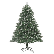 Albero di Natale Artificiale-Albero Natalizio con Base 210 cm PVC