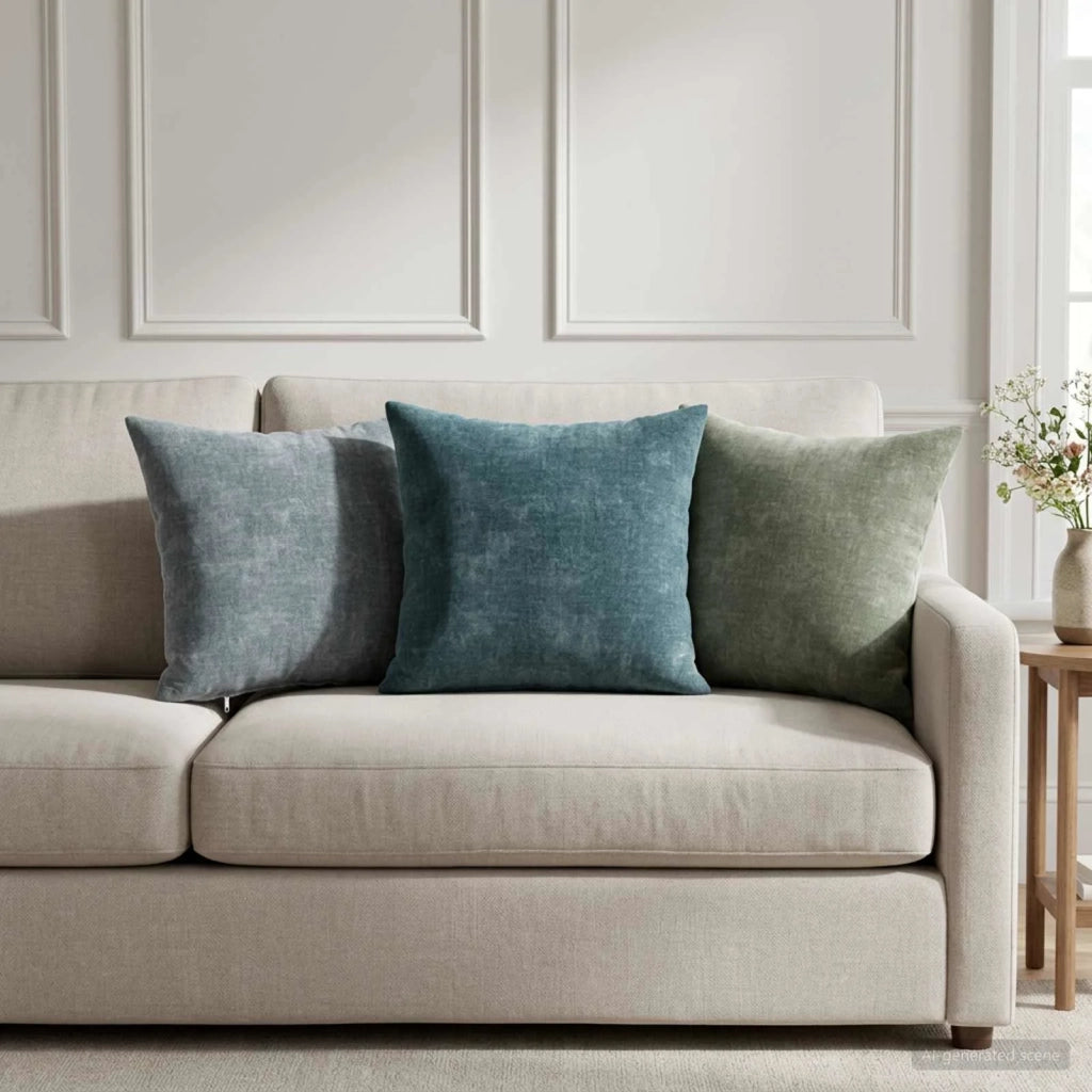Federa 2 pz HEERLEN Azzurro 35 x 35 cm Tessuto Chenille 908115
