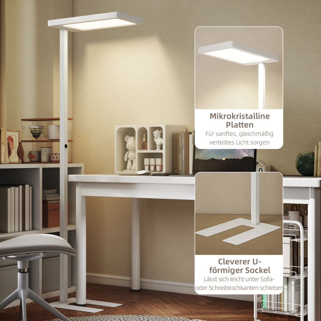 Lampada da terra LED ¨C Minimal ¨C bianco, metallo e plastica, telecomando