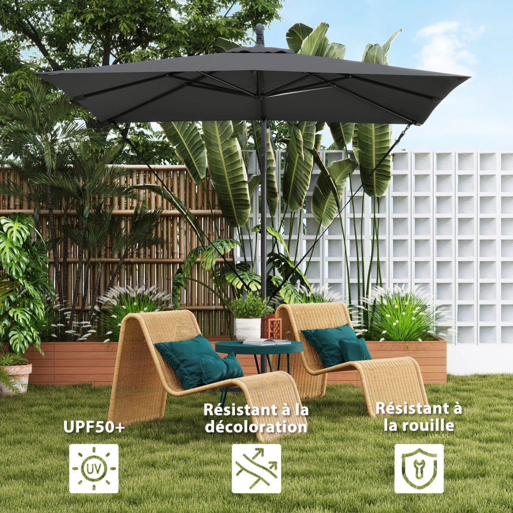 Parasole da giardino esterno ¨C Minimal ¨C grigio 250x250 cm