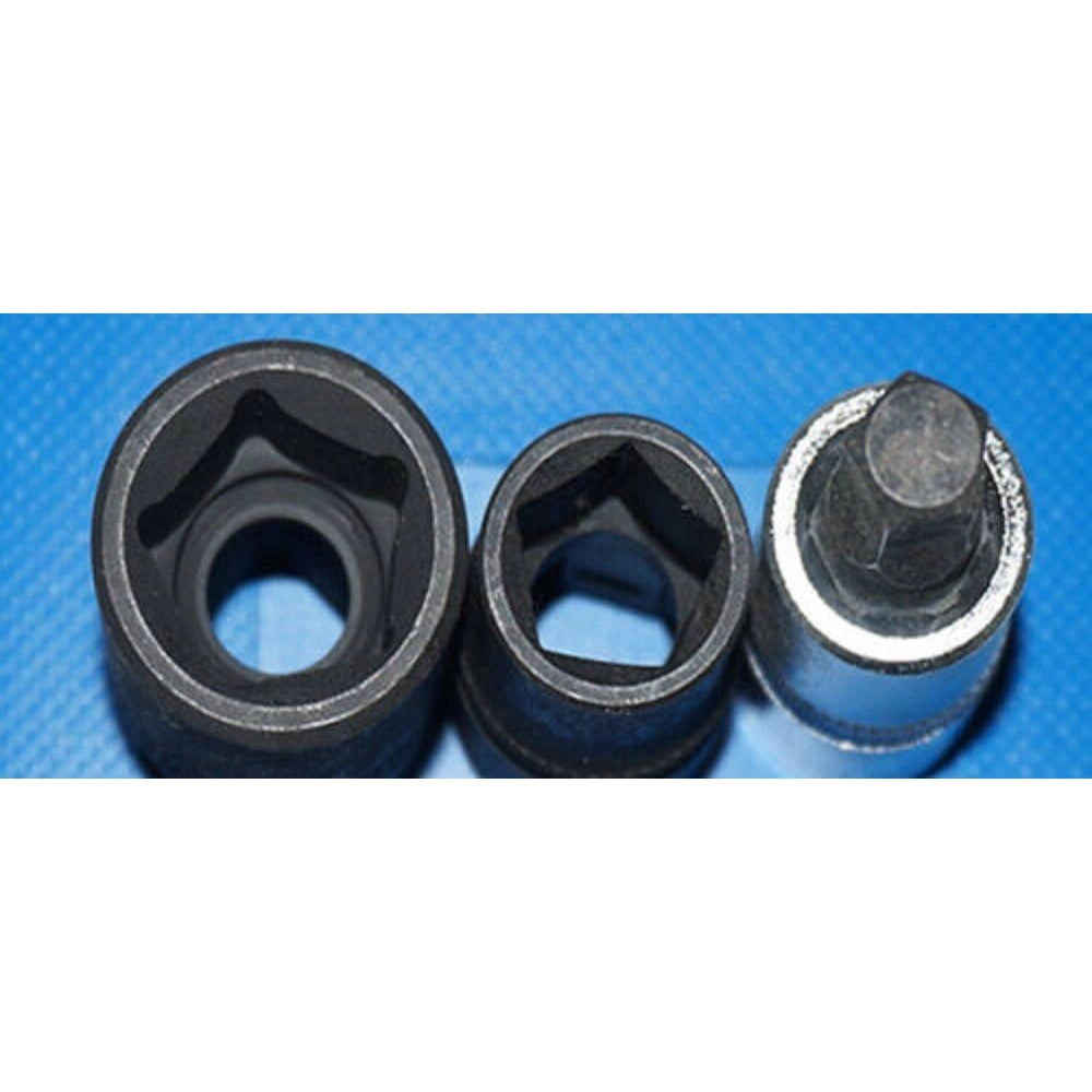 Trade Shop - Set 3 Pz Bussole Pentagonali Rinforzate 3 Pezzi Per Pinza Freni Auto 1/2" -