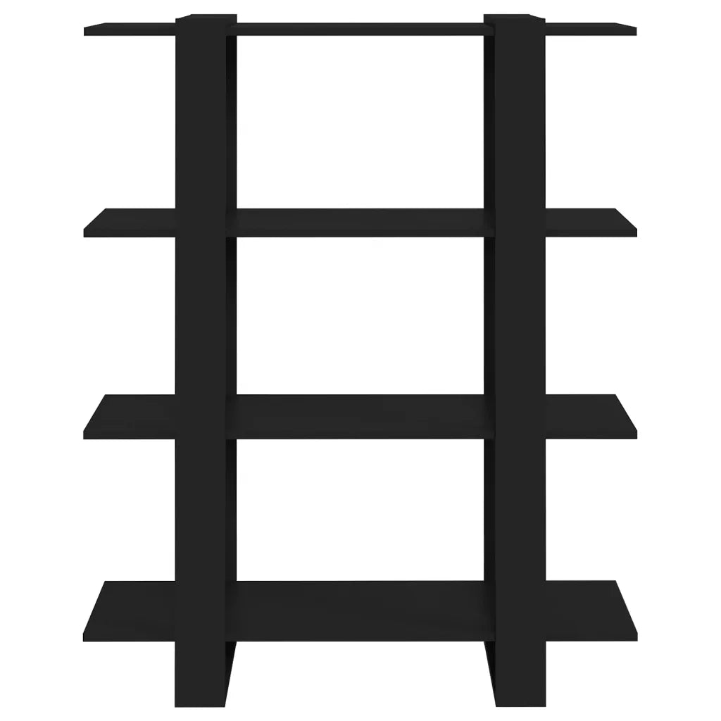 Libreria Divisorio-Scaffale per Libri-Mobile di Stoccaggio Nero 100x30x123,5 cm