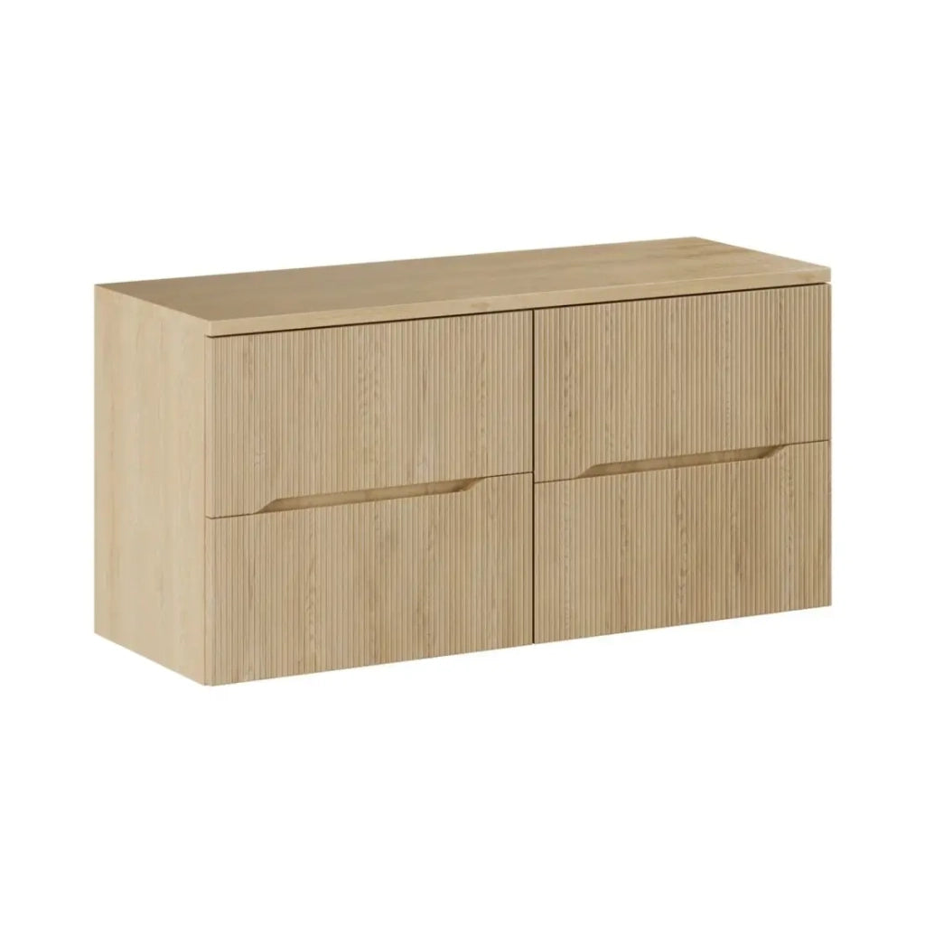 Set da bagno sospeso NATURA 120cm: mobili sotto lavabo 60cm + piano per lavabo
