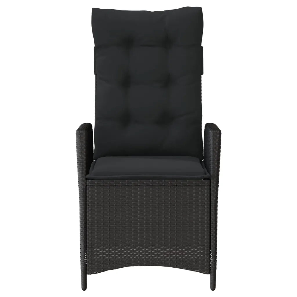 Set da Bistrò 3 pz con Cuscini Nero in Polyrattan 365273