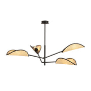 Plafoniera Emibig Vene rattan nero 4xE14 102cm dimmerabile
