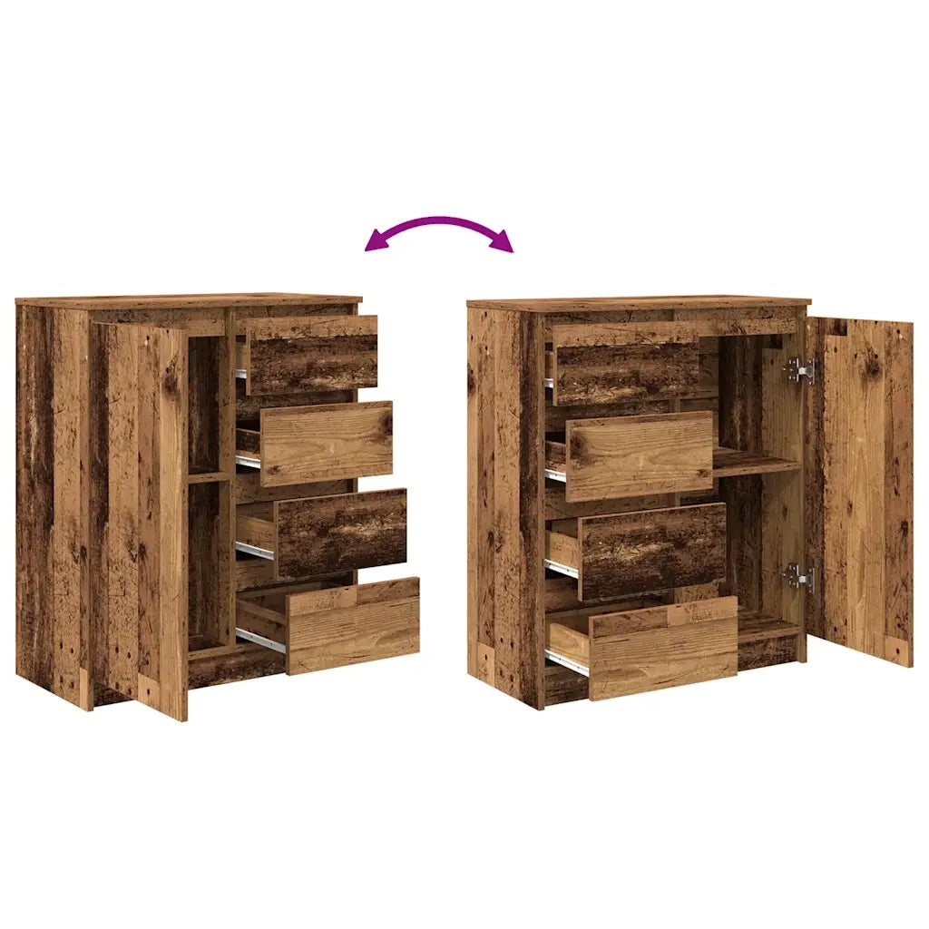 Credenza con Cassetti-Buffet-Armadio da cucina Legno Antico 71x35x84 cm in Truciolato