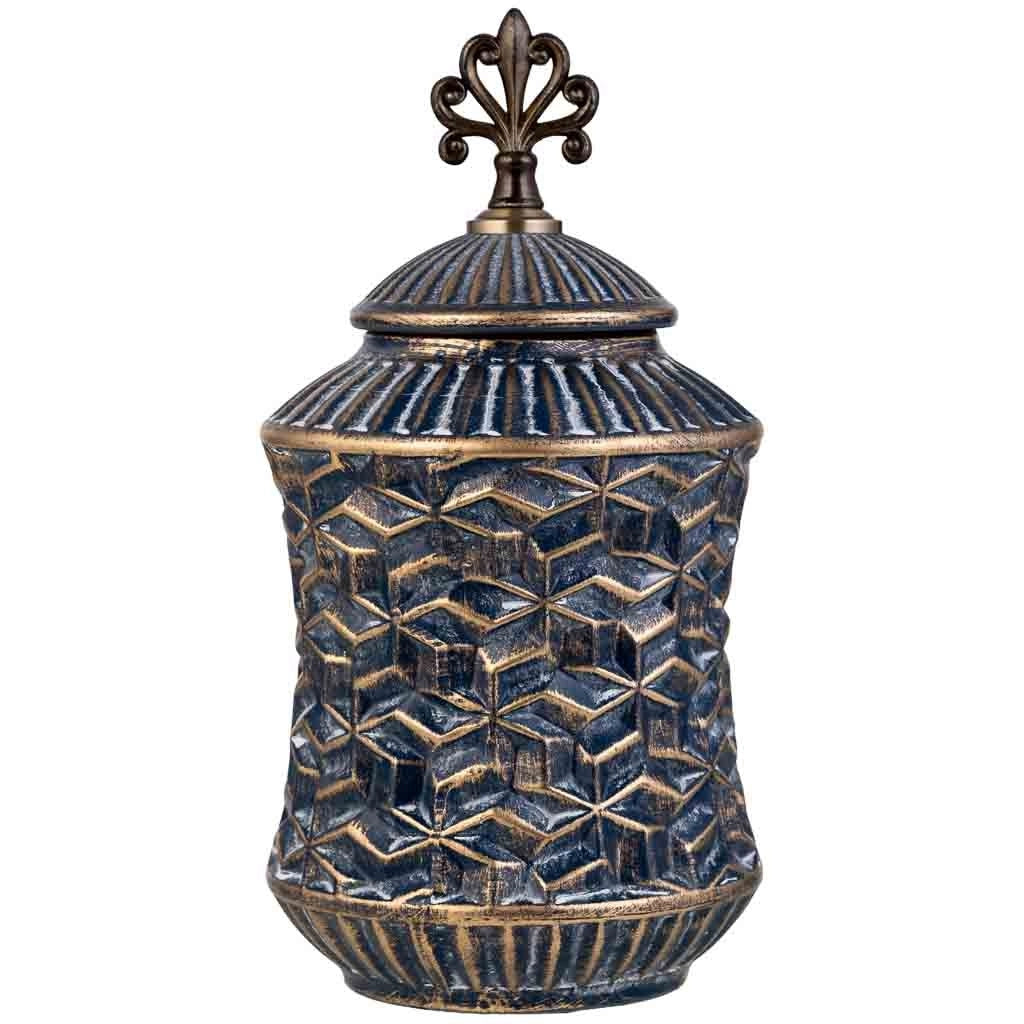 Vaso in ceramica blu, D17x34h cm