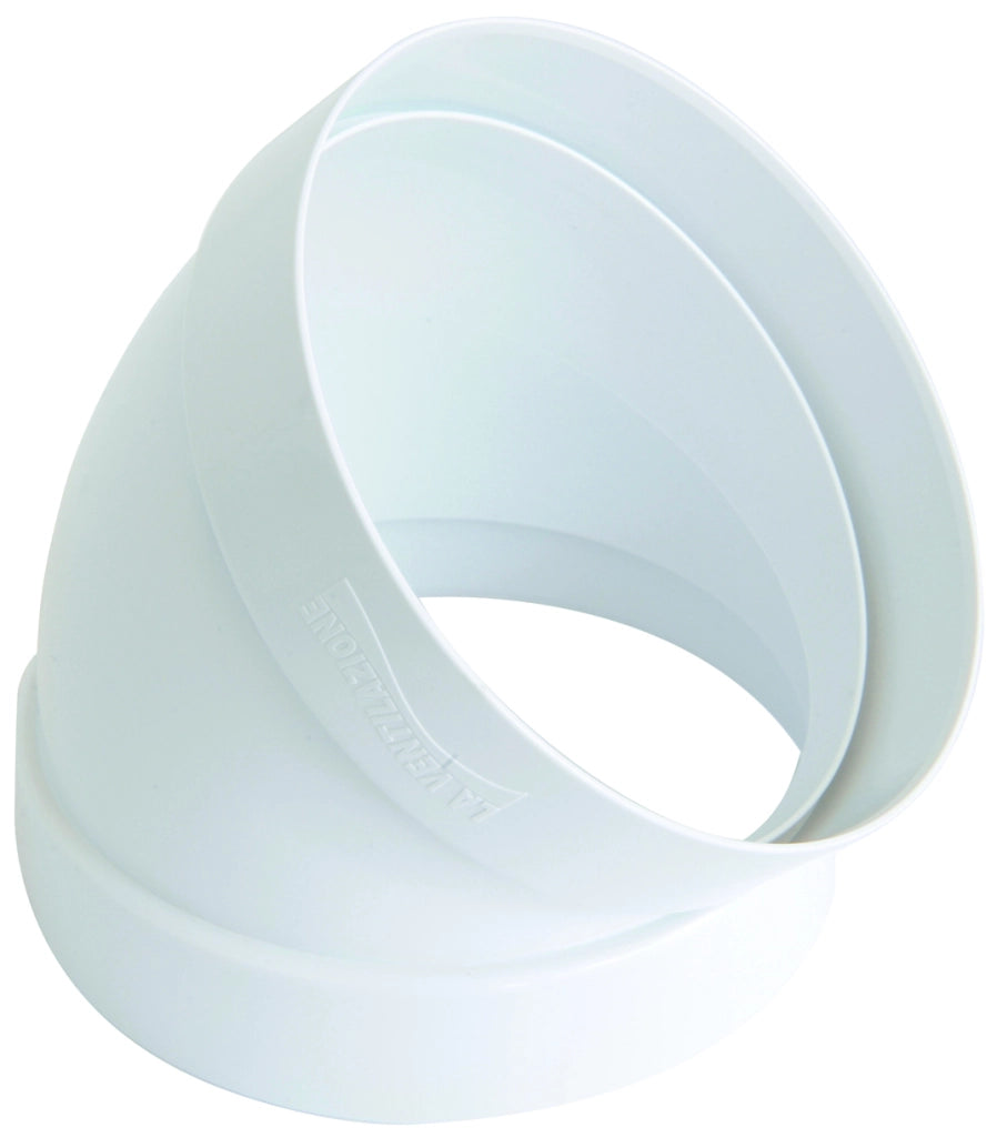 CURVA 45Â° PER AERAZIONE CANALIZZATA EE ¸ mm. 100, col. Bianco