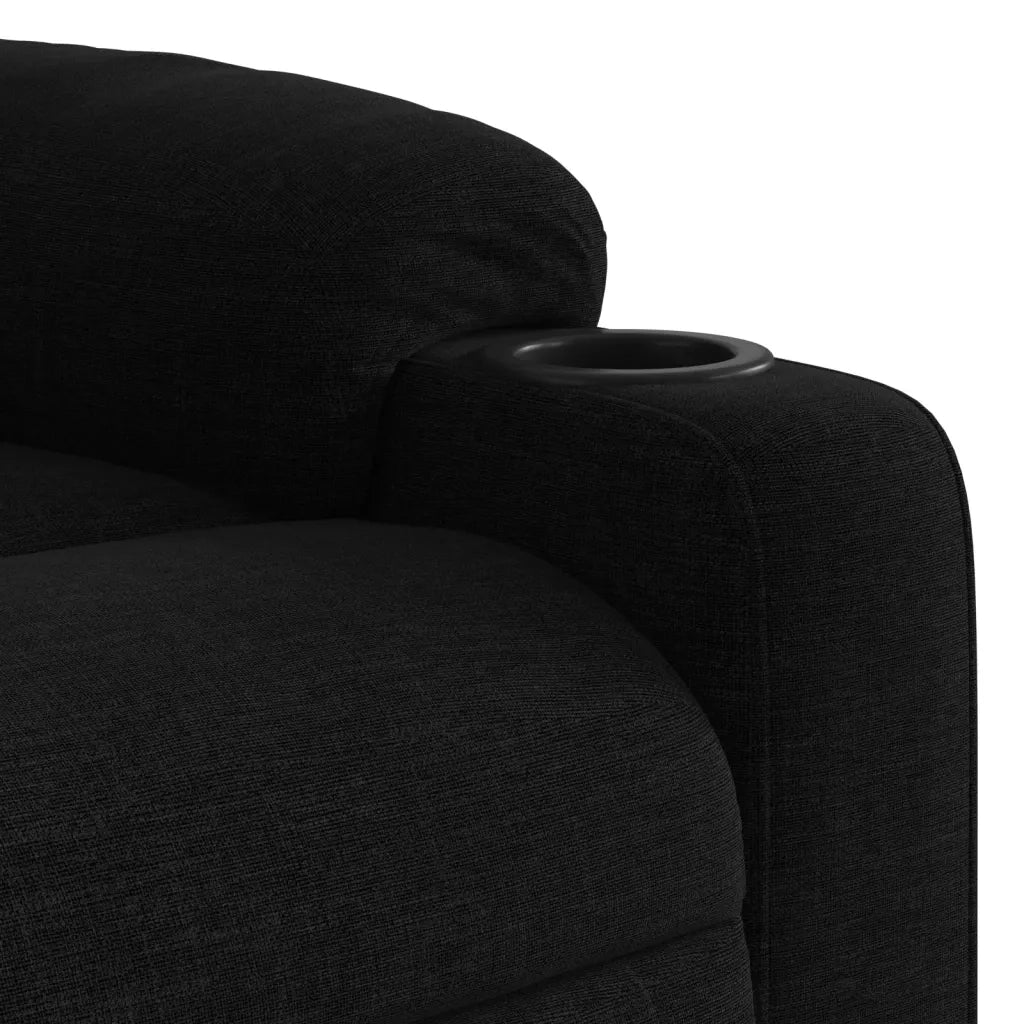 Poltrona Massaggiante | Sedia Relax Reclinabile Nera in Tessuto