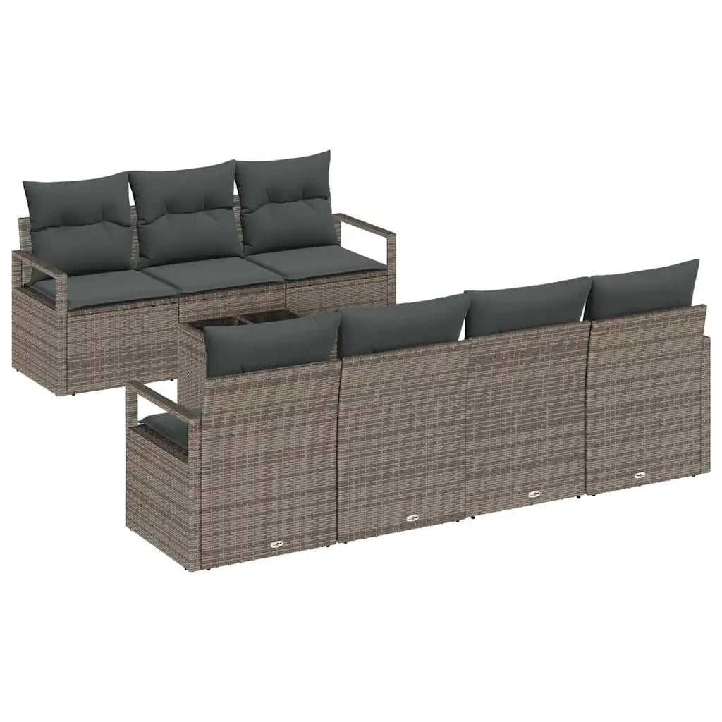 Set di divani 8 pcs Grigio polyrattan
