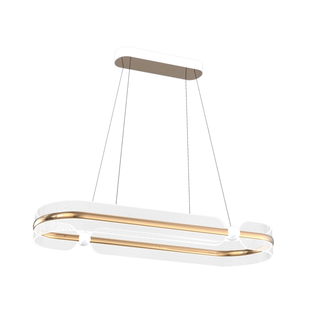 Lampada a sospensione Sopla Italux oro/bianco LED 56W