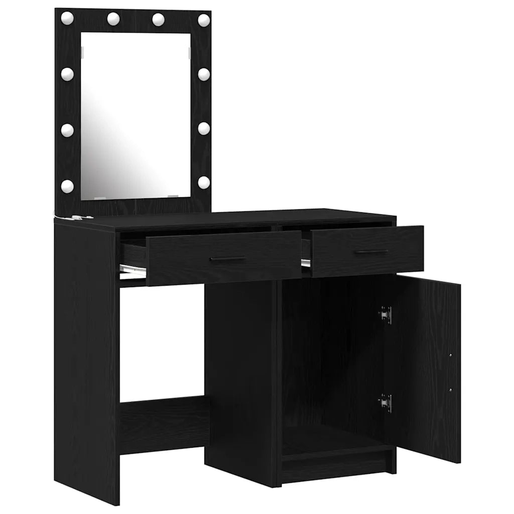 Tavolo da Trucco 2 pcs Nero 50 x 41 x 135 cm Legno multistrato 3334237