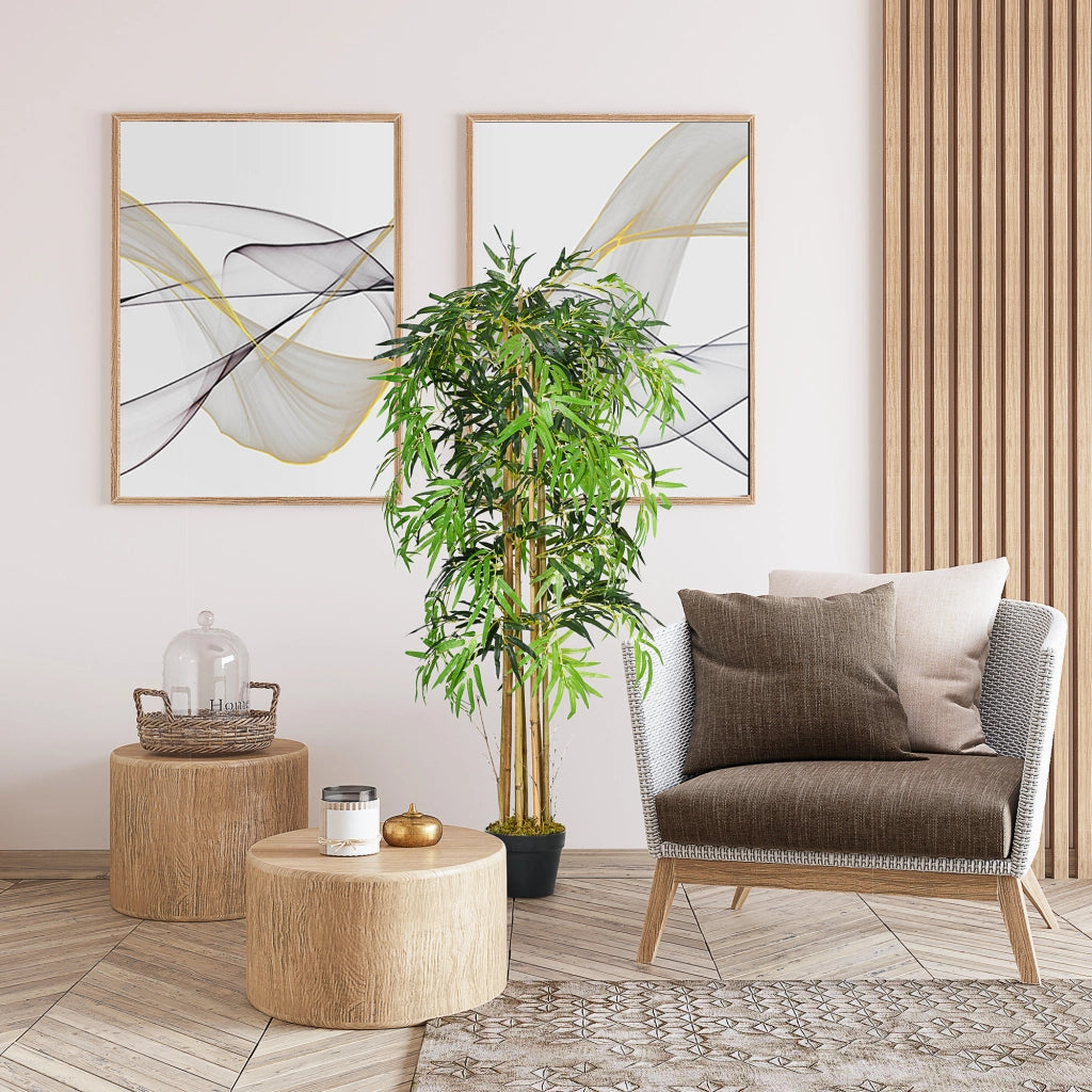 Bamb¨´ Artificiale con Vaso ¨C zephmum ¨C 18x150cm