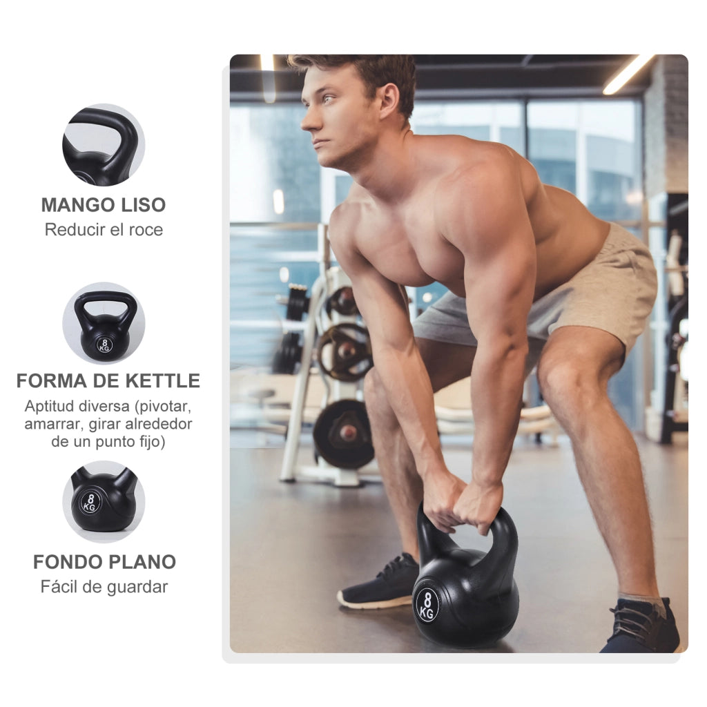Kettlebell 8 kg ¨C zephmum ¨C Nero 22x17x24 cm