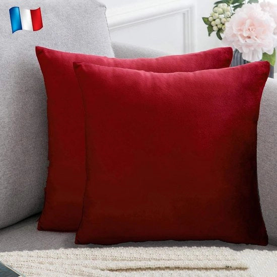 Copertina per cuscino in velluto - Set da 2 - Burgundia - 40x40 cm