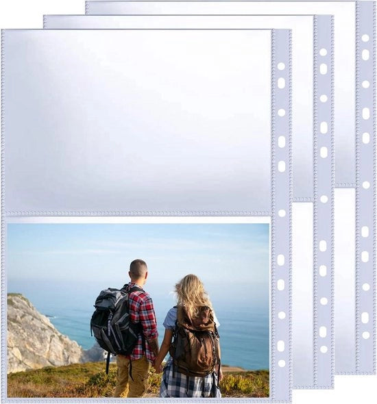Fotohoezen per ringband, formato A4, 160 fogli, trasparente