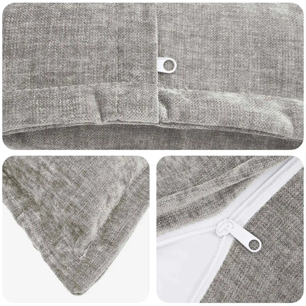 Federa 6 pz HOUTEN Grigio Chiaro 80 x 80 cm Tessuto Chenille 921680