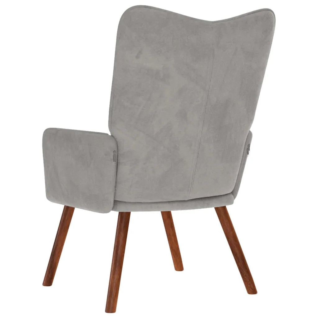 Poltrona | Sedia Relax Grigio Chiaro in Velluto