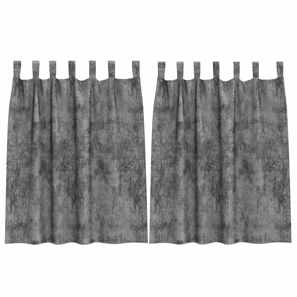 Tende in Velluto con tende 2 pcs Grigio 140 x 140 cm Velluto 4107723
