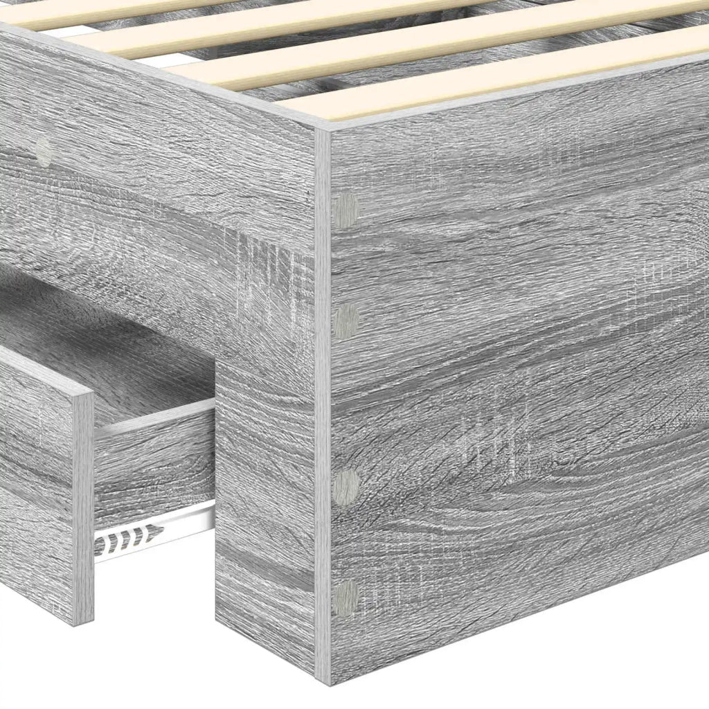 Struttura del letto con testiera Grigio Sonoma 100 x 200 cm 3410936