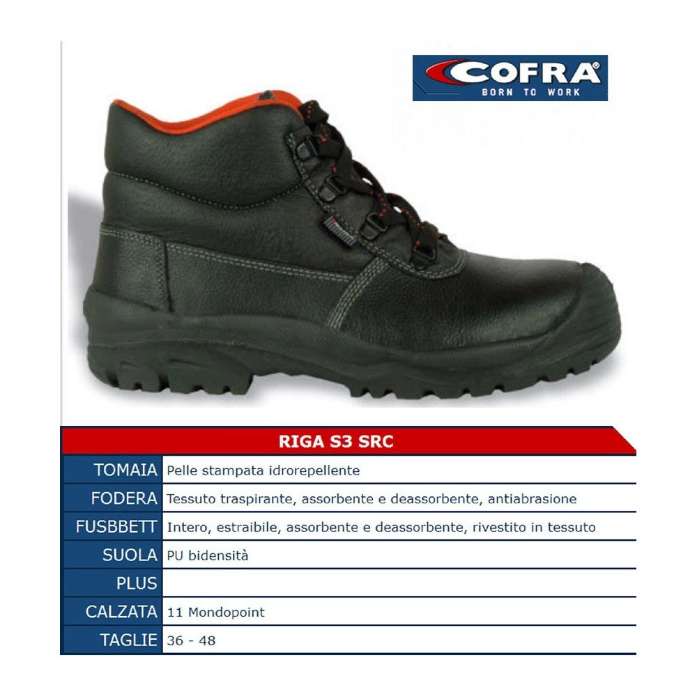 Trade Shop - Scarpe Antinfortunistiche Riga Alta In Pelle S3 Src Cofra Linea First Protettiva -    43